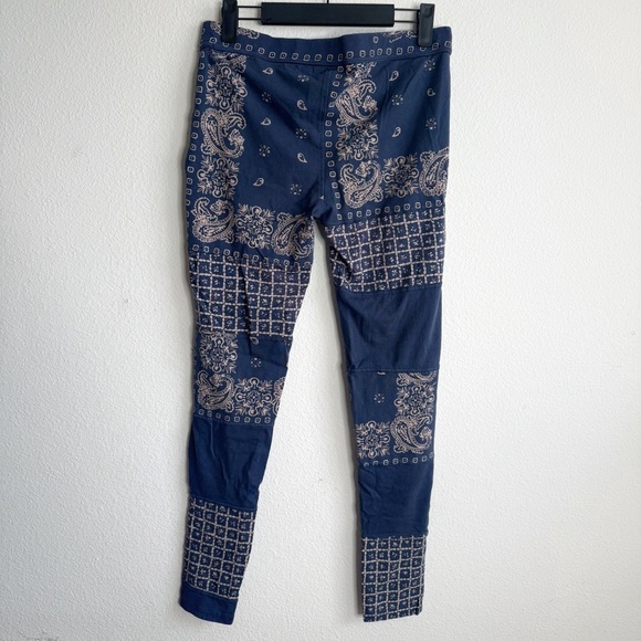 Free People boho patchwork blue leggings size small - Picture 2 of 5